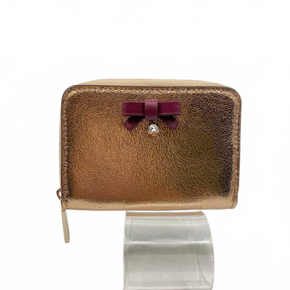 kate spade Gold Red Wallet Zip-Around Bow